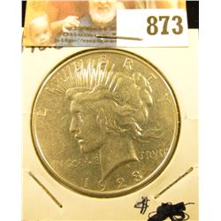 1923 P U.S. Peace Silver Dollar, AU.