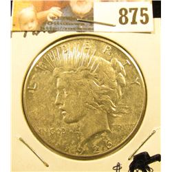 1926 S U.S. Peace Silver Dollar, AU.