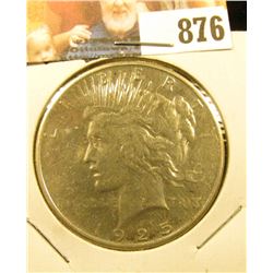 1925 P U.S. Peace Silver Dollar, cleaned EF-AU.
