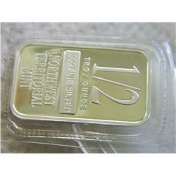 SILVER BAR - 1/2 OUNCE .999 FINE SILVER - NWT MINT