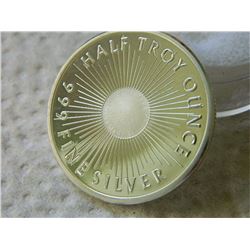 SILVER ROUND - 1/2 OUNCE .999 FINE SILVER - SUNSHINE MINT