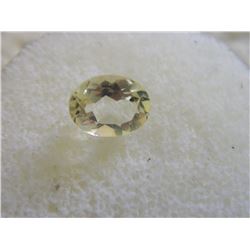 GEMSTONE - OVAL FACETED LIGHT YELLOW CITRINE - 9.0 X 7.1 X 4.6 mm - ~ 1.56 CT