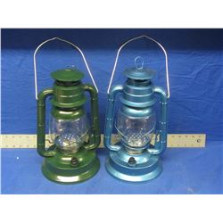 2 New 14" Metal Hurricane LED Lanterns
