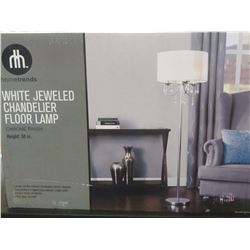 New White jewled chandelier floor lamp