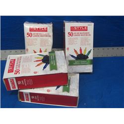 New 4 boxes of 50 LED m5 string lights--200 total multi color