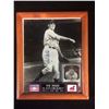 Image 1 : BOB FELLER AUTOGRAPHED 8" X 10" FRAMED PHOTO W/ TRADING CARD (HOF 1962)