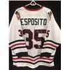 Image 1 : TONY ESPOSITO AUTOGRAPHED BLACK HAWKS HOCKEY JERSEY W/ JSA COA