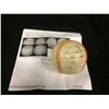 Image 1 : VINTAGE SIGNED "STAMP BALL" BASEBALL W/ BABE RUTH, JOE DiMAGGIO, JACKIE ROBINSON, LOU GEHRIG
