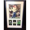 Image 1 : NICK FALDO AUTOGRAPHED 8" X 10" FRAMED  PHOTO W/ PHOTO COLLAGE (MOUNTED MEMORIES COA)