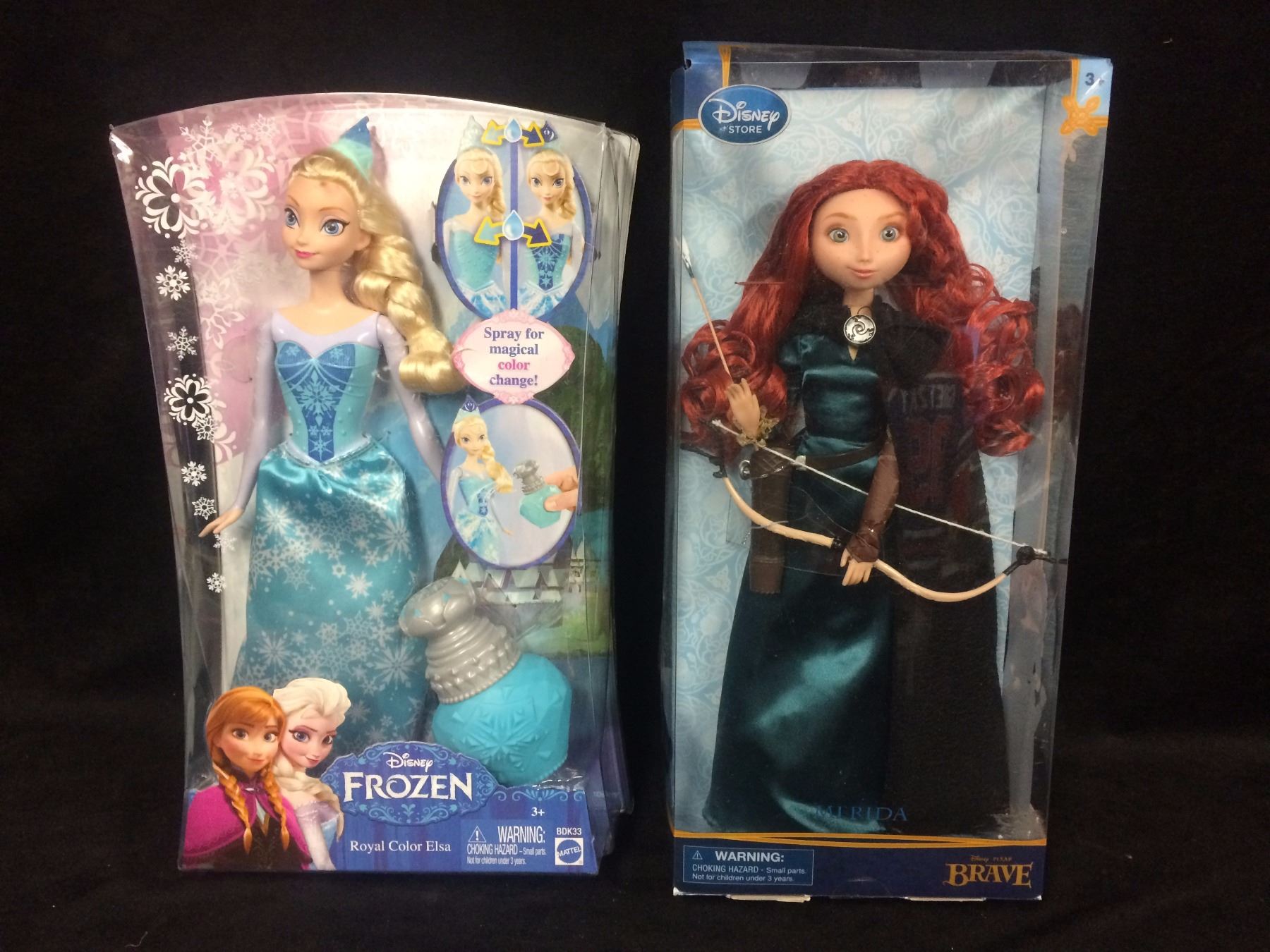 DISNEY DOLLS LOT (ELSA FROM FROZEN & MERIDA FROM BRAVE)