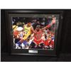 Image 1 : MAGIC JOHNSON AUTOGRAPHED 30" X 36" FRAMED PHOTO VS MICHAEL JORDAN (1991 NBA FINALS) JSA COA