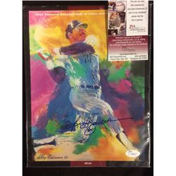 REGGIE JACKSON AUTOGRAPHED FRAMED PRINT (JSA COA)