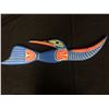 Image 1 : HAND CARVED NATIVE ART "HUMMINGBIRD" BY LAWRENCE ANDREWS (20" X 6")