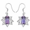 Image 1 : STERLING SILVER AMETHYST EARRINGS