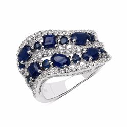 STERLING SILVER SAPPHIRE RING