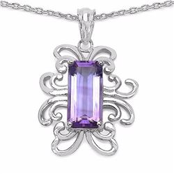 STERLING SILVER AFRICAN AMETHYST PENDANT