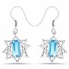 Image 1 : STERLING SILVER SWISS BLUE TOPAZ EARRING