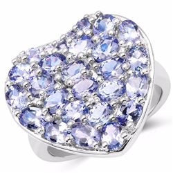 STERLING SILVER TANZANITE HEART RING