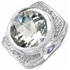 Image 1 : STERLING SILVER GREEN AMETHYST RING