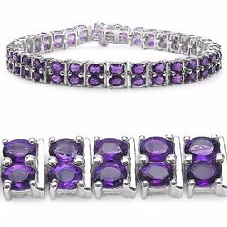 STERLING SILVER AFRICAN AMETHYST BRACELET