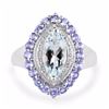Image 3 : STERLING SILVER AQUAMARINE AND TANZANITE RING