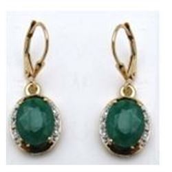 STERLING SILVER EMERALD DROP EARRING