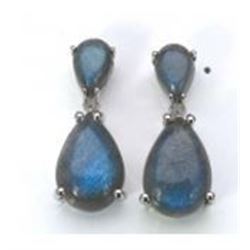 STERLING SILVER LABRADORITE DROP EARRINGS