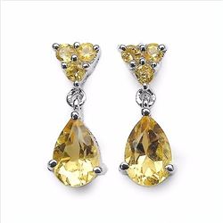 STERLING SILVER CITRINE DROP EARRINGS