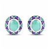 Image 1 : STERLING SILVER BRAZILIAN SAKOTA EMERALD AND ENAMEL EARRING