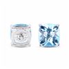 Image 3 : STERLING SILVER BLUE TOPAZ STUD EARRINGS