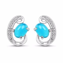 STERLING SILVER PARAIBA OPAL EARRINGS