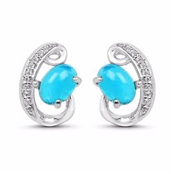 STERLING SILVER PARAIBA OPAL EARRINGS