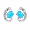 Image 1 : STERLING SILVER PARAIBA OPAL EARRINGS