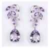 Image 1 : STERLING SILVER AMETHYST DROP EARRINGS