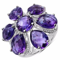 STERLING SILVER AFRICAN AMETHYST RING