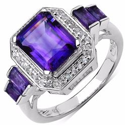 STERLING SILVER AFRICAN AMETHYST RING