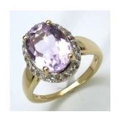 STERLING SILVER PINK AMETHYST RING