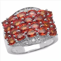 STERLING SILVER ORANGE SAPPHIRE RING