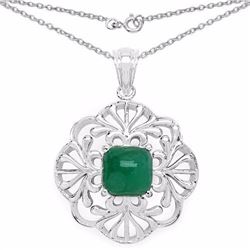 STERLING SILVER SAKOTA EMERALD PENDANT