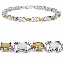 STERLING SILVER CABOCHON OPAL BRACELET