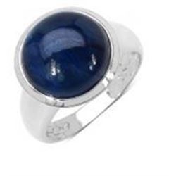 STERLING SILVER CABOCHON SAPPHIRE RING
