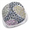 Image 1 : STERLING SILVER MULTI COLOR SAPPHIRE RING