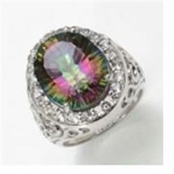STERLING SILVER MYSTIC QUARTZ RING