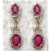 Image 1 : STERLING SILVER RUBY DROP EARRINGS