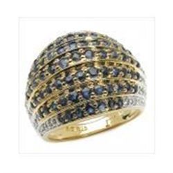 STERLING SILVER BLUE SAPPHIRE RING