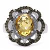 Image 3 : STERLING SILVER CITRINE AND COLOR DIAMOND RING