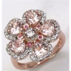 STERLING SILVER MORGANITE RING