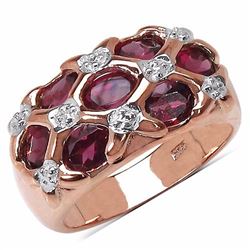 STERLING SILVER RHODOLITE RING