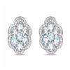 Image 1 : STERLING SILVER AND AQUAMARINE DIAMOND EARRING