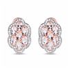 Image 1 : STERLING SILVER AND MORGANITE DIAMOND EARRING